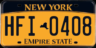 NY license plate HFI0408