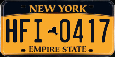 NY license plate HFI0417