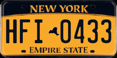 NY license plate HFI0433