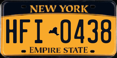 NY license plate HFI0438