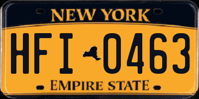 NY license plate HFI0463