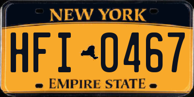 NY license plate HFI0467