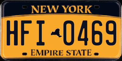 NY license plate HFI0469