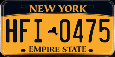 NY license plate HFI0475