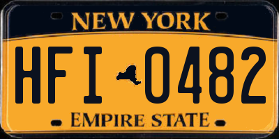 NY license plate HFI0482