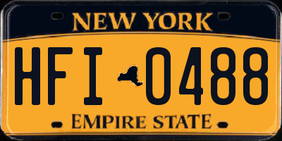 NY license plate HFI0488