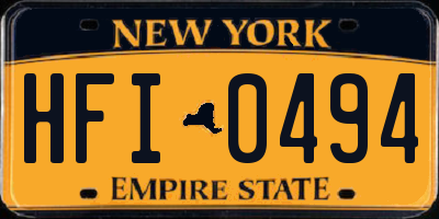 NY license plate HFI0494