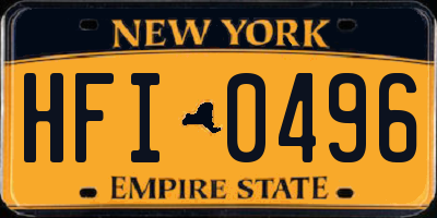 NY license plate HFI0496