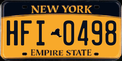 NY license plate HFI0498