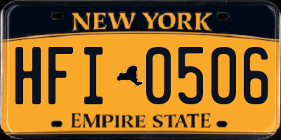 NY license plate HFI0506