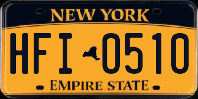 NY license plate HFI0510