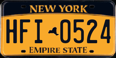 NY license plate HFI0524