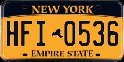 NY license plate HFI0536