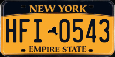 NY license plate HFI0543
