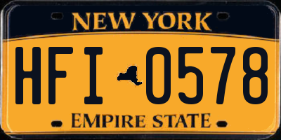 NY license plate HFI0578