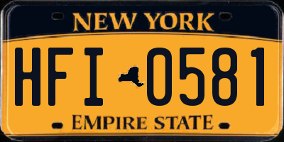 NY license plate HFI0581