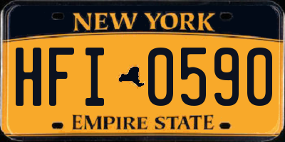 NY license plate HFI0590