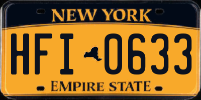NY license plate HFI0633