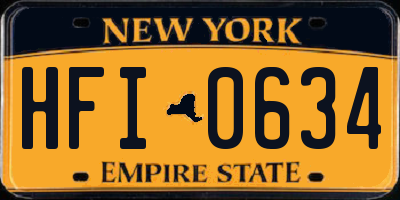 NY license plate HFI0634