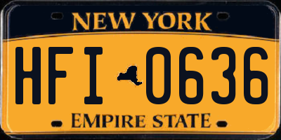 NY license plate HFI0636