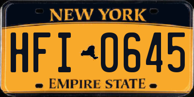 NY license plate HFI0645