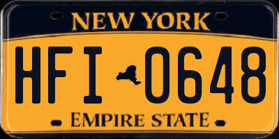 NY license plate HFI0648