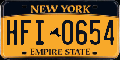 NY license plate HFI0654