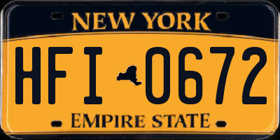 NY license plate HFI0672