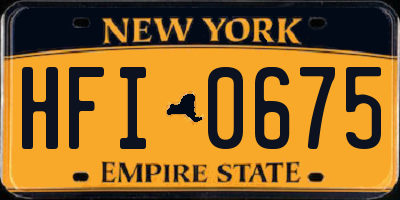 NY license plate HFI0675
