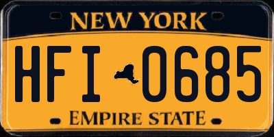 NY license plate HFI0685