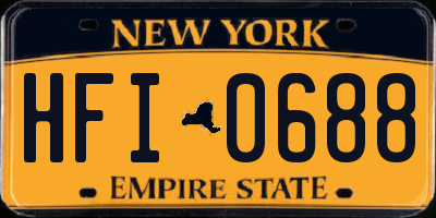 NY license plate HFI0688
