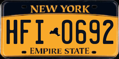 NY license plate HFI0692