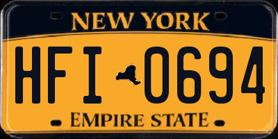 NY license plate HFI0694