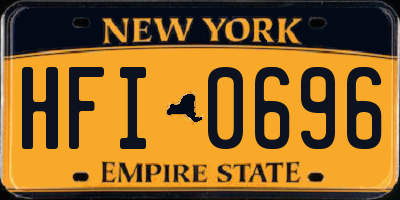 NY license plate HFI0696