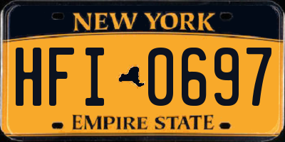 NY license plate HFI0697