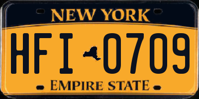 NY license plate HFI0709