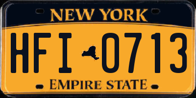 NY license plate HFI0713
