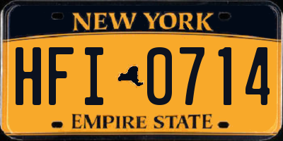 NY license plate HFI0714