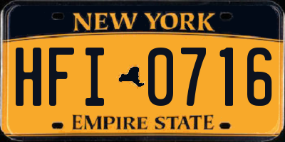 NY license plate HFI0716
