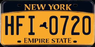 NY license plate HFI0720