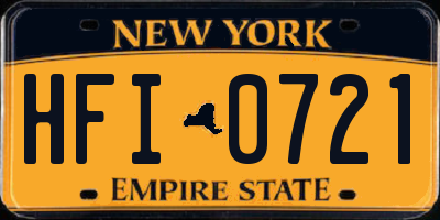 NY license plate HFI0721