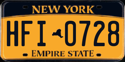 NY license plate HFI0728