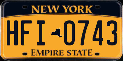 NY license plate HFI0743