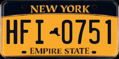 NY license plate HFI0751