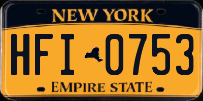 NY license plate HFI0753