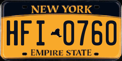 NY license plate HFI0760