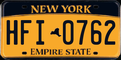 NY license plate HFI0762