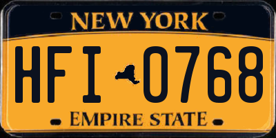 NY license plate HFI0768