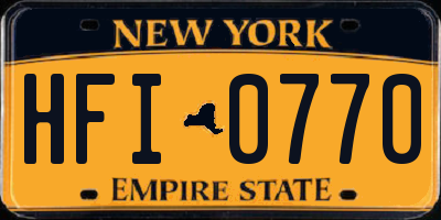 NY license plate HFI0770