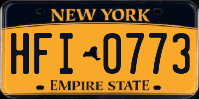 NY license plate HFI0773